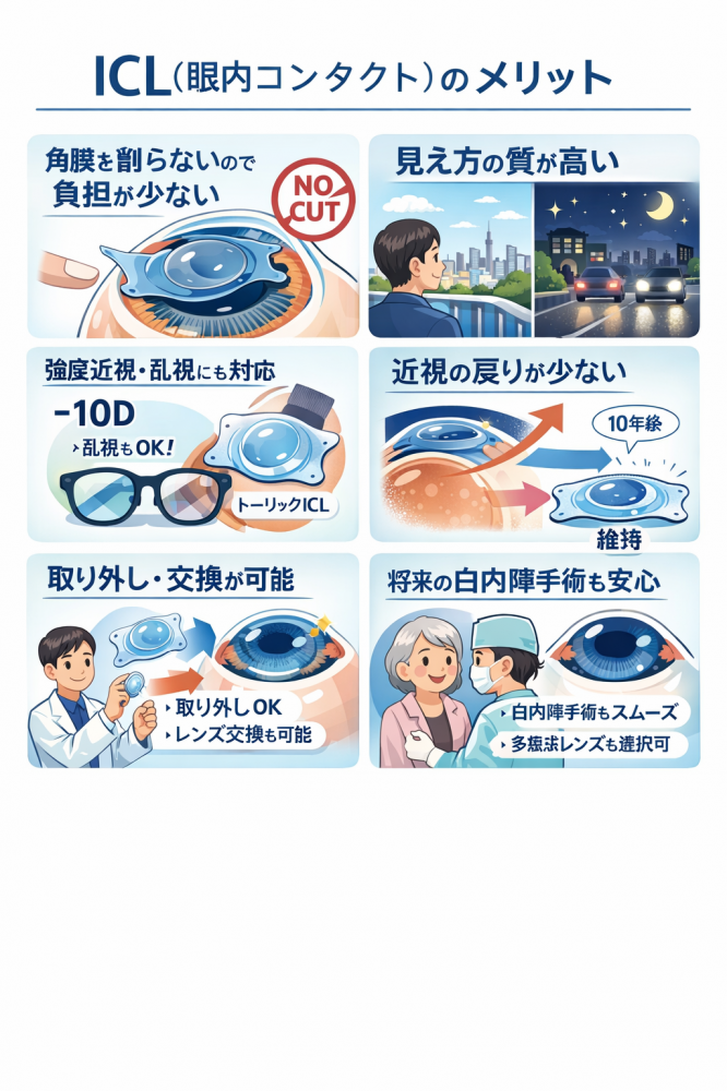 ICL(眼内コンタクト)乱視矯正の度数範囲と限界(目安)